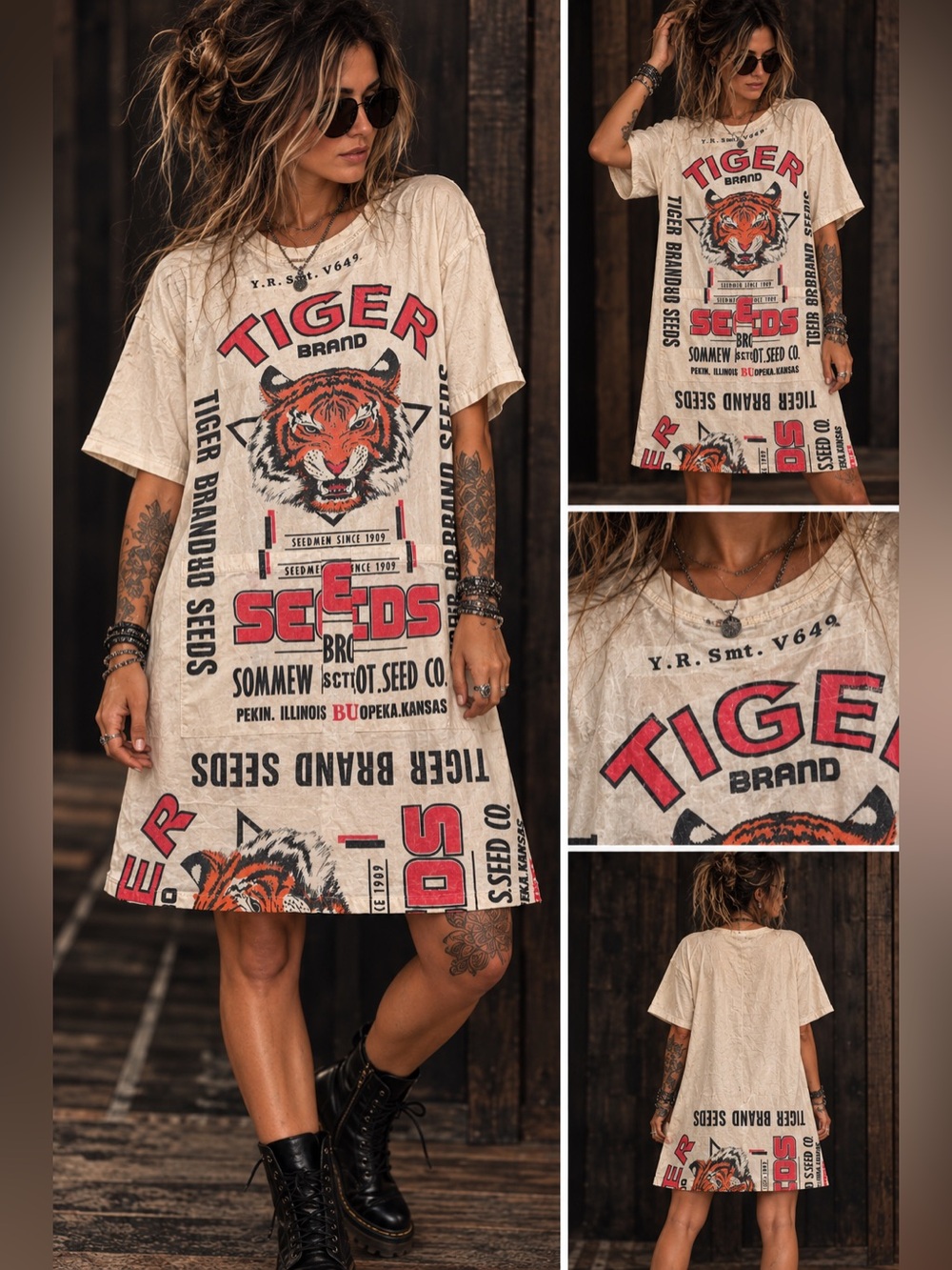 Vintage Tiger Brand Seeds Sack Dress / Oversized Tunic NWOT